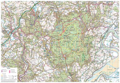 Forest Of Dean Map With Walking And Cycling Routes The Little Map Company