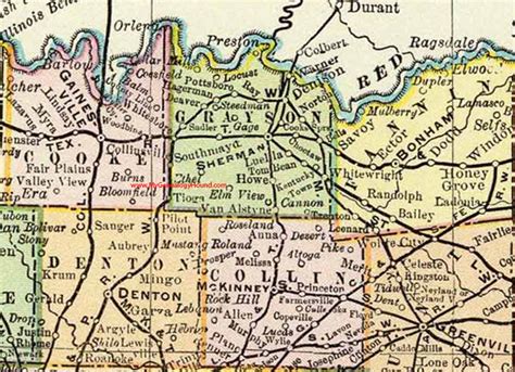 Grayson County Texas 1897 Map