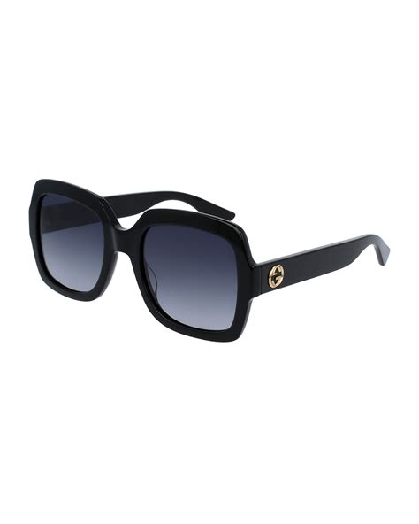 Gucci Classic Oversized Rectangular Sunglasses Black Neiman Marcus