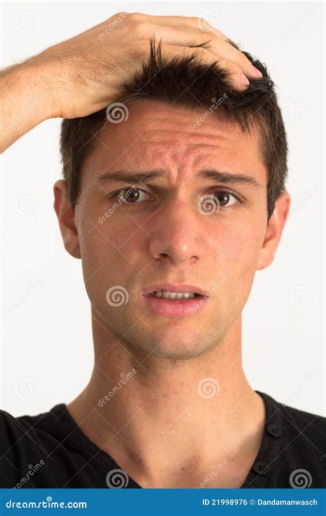 Worried Young Man With Hand On Face Royalty Free Stock Image Image