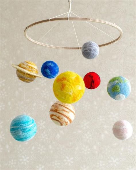 Planets Mobile Bebe As A Space Decor For Space Themed Nursery Etsy Planet Mobile Solar