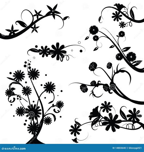 Flowers Silhouettes Stock Vector Illustration Of Floral 14803640
