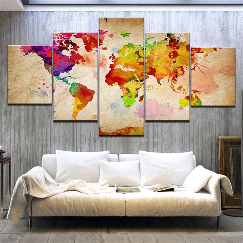Home Decor Hd Prints Canvas Living Room Abstract Pictures 5 Pieces