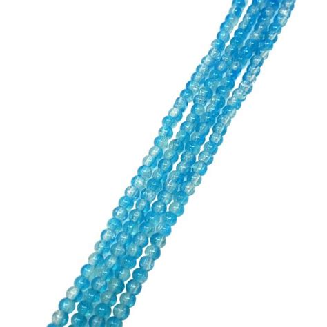 Crackle Glass Round Beads 4mm Crystalaqua 200pcs 1 String
