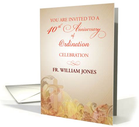 40th Anniversary Of Ordination Invitation For Priest Card 1303048