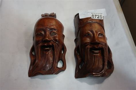 2 Vintage Wood Chinese Carvings