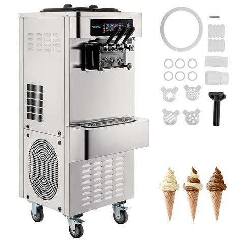 Vevor Commercial Ice Cream Maker Liter Per Hour Yield Flavors Soft Serve Machine