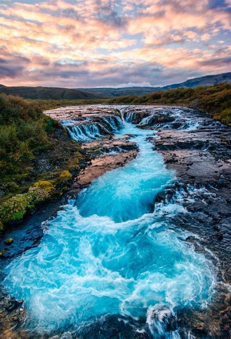 The Bruarfoss Falls In Iceland Beautiful Nature Landscape Nature
