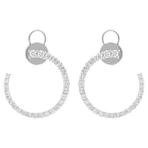 275 Carat Cvd Diamond Dangle Earrings 14 Karat White Gold Handmade
