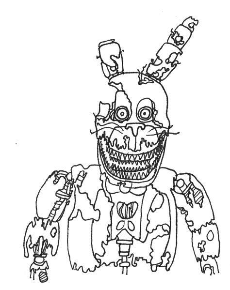 Nightmare Bonnie Coloring Pages Coloring Pages