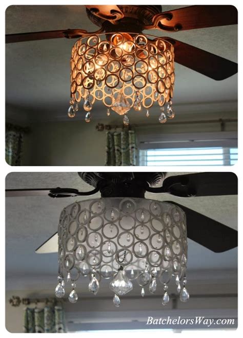 Here's a few ways to deal with oogly light fixtures that won't lose yo… Batchelors Way: DIY Ceiling Fan Chandelier!