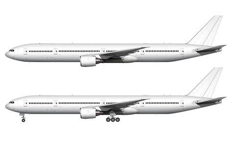 Boeing 777 300 Blank Illustration Templates Norebbo