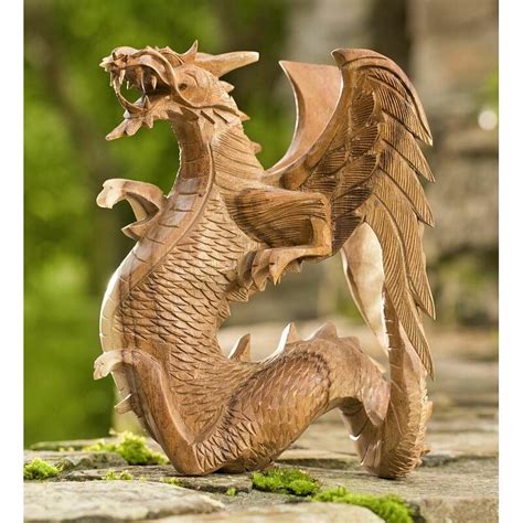 A wide variety of outdoor dragon statues options are available to you, such as material, use, and theme. Wind & Weather Hand-Carved Wooden Dragon Statue | Wayfair