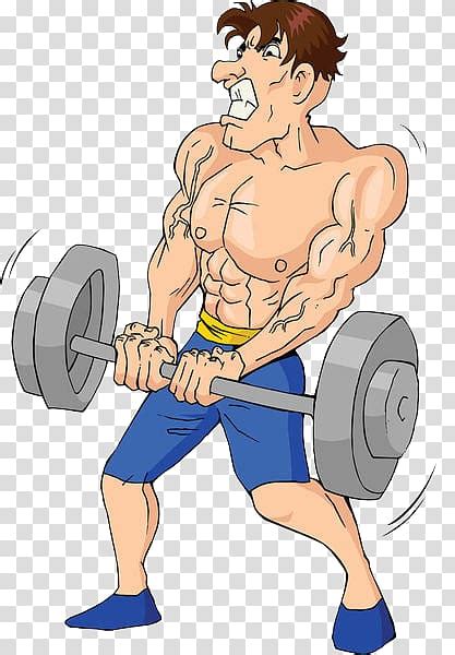 Weight Training Olympic Weightlifting Cartoon Illustration A Man Who