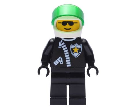 Lego Set Fig 007999 Policeman Black Jacket With Zipper And Badge
