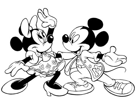 Minnie holding a butterfly kite. Minnie Mouse Wedding Color Page | Mickey and Minnie ...