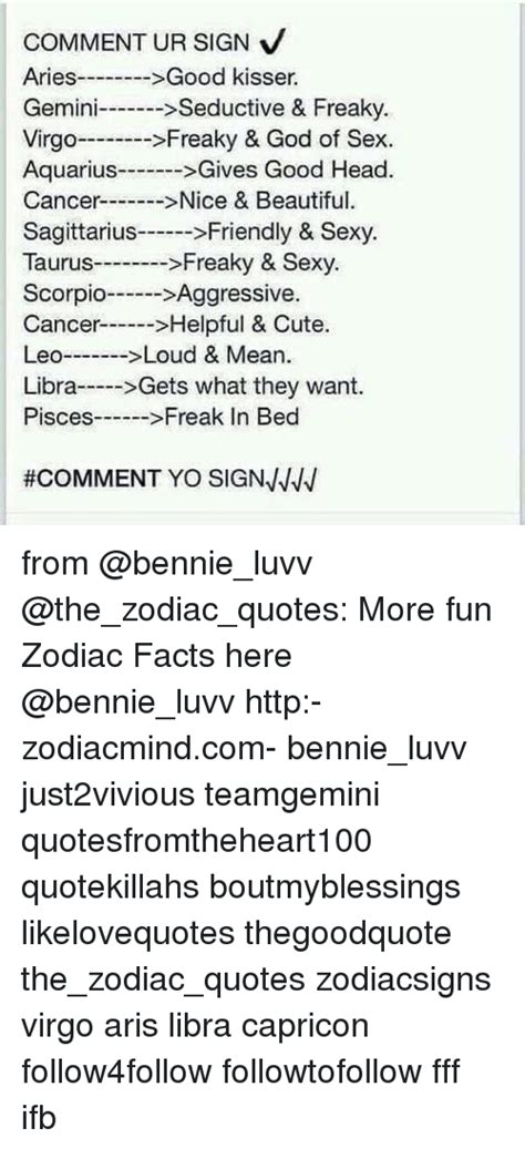 Comment Ur Sign V Aries Good Kisser Gemini Seductive And Freak Virgo