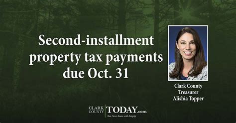 At this point, for individual taxpayer, as long as you are willing to. Second-installment property tax payments due Oct. 31 ...
