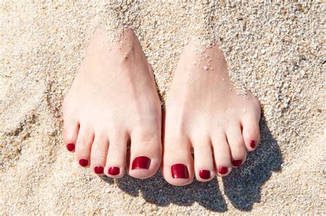 Womans Feet In Sand — Stock Photo © Withgod 8583166