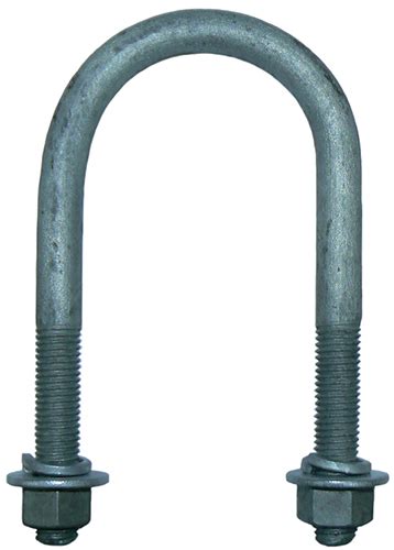Galvanised steel U-bolt, incl nuts/washers - M12 x 76mm x 130mm | ZCG ...