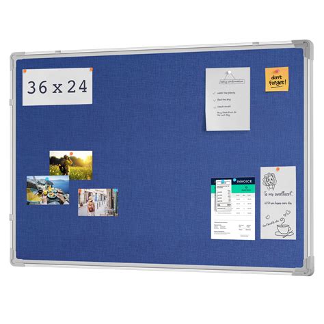 Maxtek Bulletin Board 36 X 24 Inches Blue Pin Board Wall Mounted