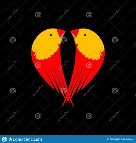 Symbol Logo Sparrow Two Birds Collaboration Form Love Image Stock