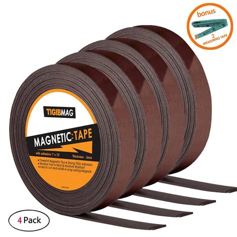 Flexible Magnetic Tape 4 Pack 1 Inch X 12 Feet Strong