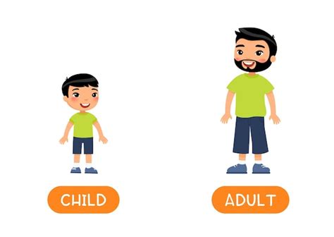 Premium Vector Opposites Age Concept Adult And Child