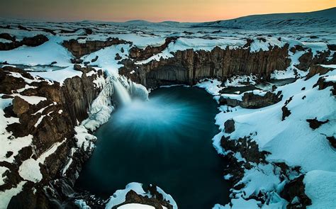 Nature Landscape Iceland Waterfall Long Exposure Pond