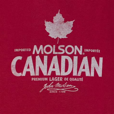 Molson Canadian Mens Red Beer Logo T Shirt