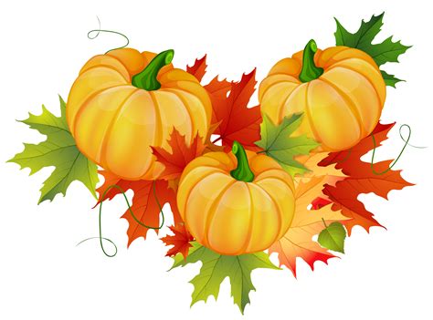 Clipart of pumpkins and leaves. Thanksgiving Pumpkin Decoration PNG Clipart | Gallery ...