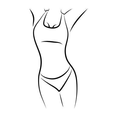 Female Body Female Figure Creative Contemporary Abstract Line Drawing Female Naked Body