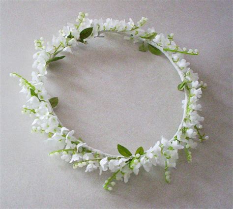 Wedding Flower Crown Lily Of The Valley Bridal Veil Etsy
