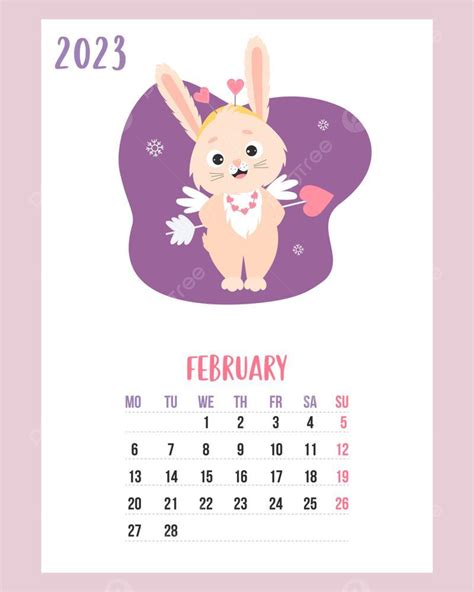 Gambar Kalender Februari 2023 Templat Untuk Unduh Gratis Di Pngtree