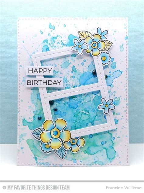My Favorite Things Birthday Flower Frame 1001 Cartes Mft Stamps