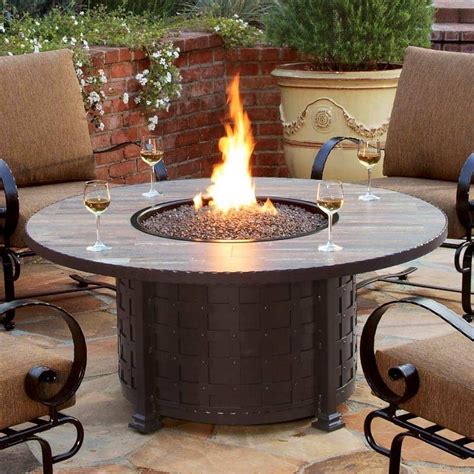 Classico 54 Round Chat Height Fire Pit With Clearance Tile Fire Pit