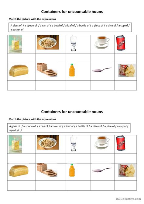 Countablesuncountables English Esl Worksheets Pdf And Doc