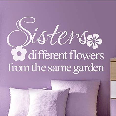 Vinyl Wall Decal Sisters Different Flowers From The Same