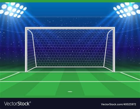 3d Football Stadium With Soccer Goal Front View Vector Image On