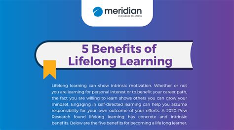 5 Benefits Of Lifelong Learning Infographic Meridian Knowledge Solutions