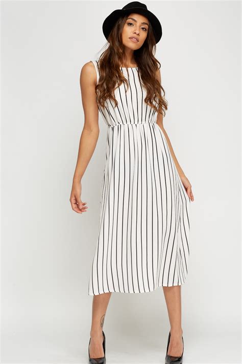 Striped Sleeveless Midi Dress Just 7