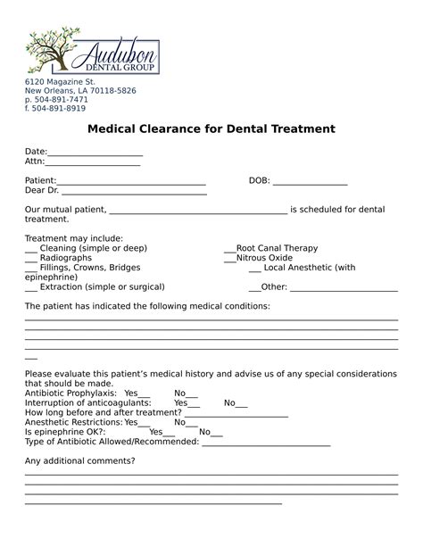 Medical Consult Form For Dental Office Medical Art