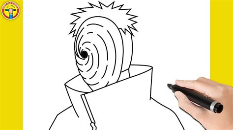 How To Draw Tobi Step By Step Naruto Easy Drawing Tutorial Youtube