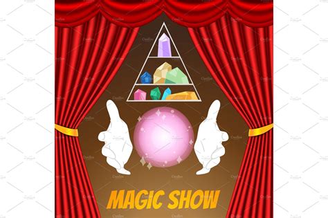 Magic Show Poster Vector Template Illustrations Creative Market