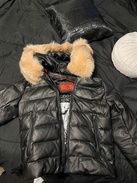 Goose Country Goose Country Men S Bubble Jacket Black Leather Grailed