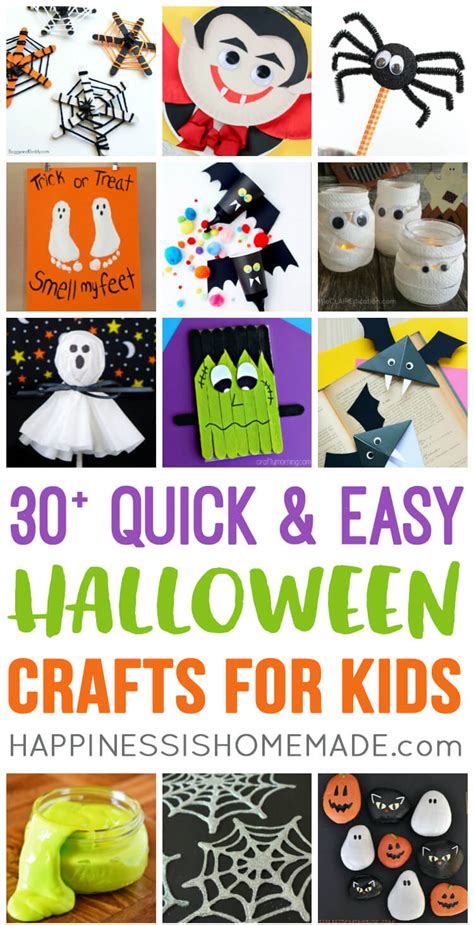 Quick And Easy Halloween Crafts For Kids Happiness Is Homemade