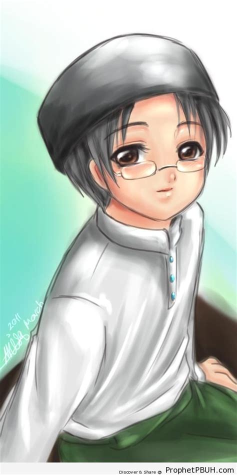 Anime Muslim Boy Wearing Glasses Drawings Prophet Pbuh Peace Be Upon Him