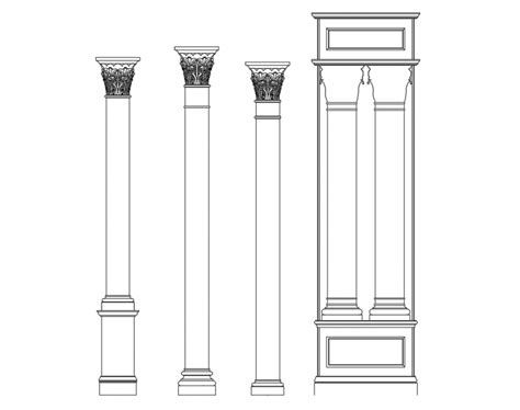 Multiple Creative Corinthian Columns Cad Blocks Design Dwg File Cadbull