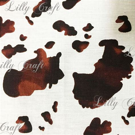 Brown White Poly Cotton Cow Print 60 Inch Fabric By The Yard Walmart