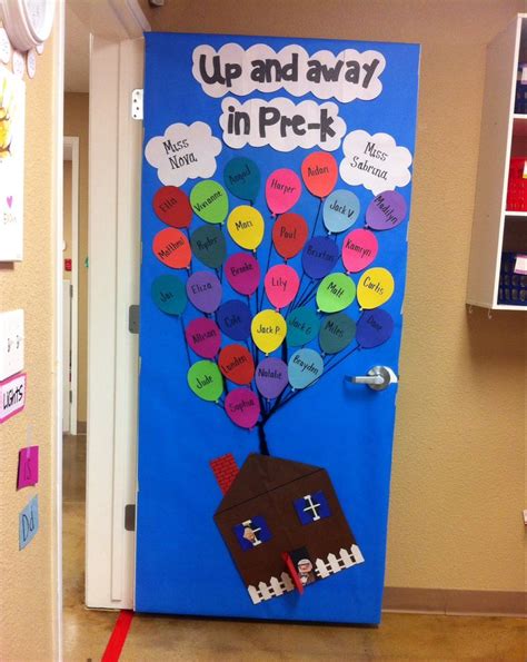 Our Up Themed Door Up And Away In Pre K With All Of Our Students